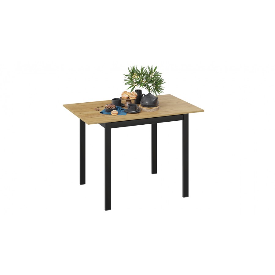 Стол раздвижной «Слайд» Тип 1 Черный муар, Дуб Крафт золотой