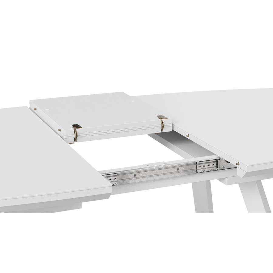 Стол обеденный «TESCA 2» Белый матовый/Стекло Белое матовое
