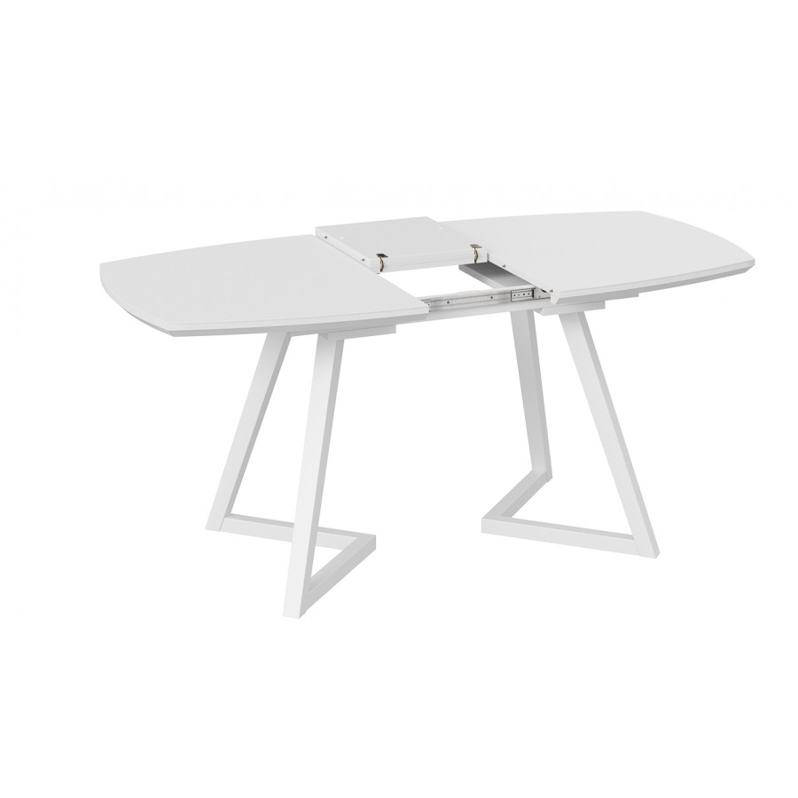 Стол обеденный «TESCA 2» Белый матовый/Стекло Белое матовое