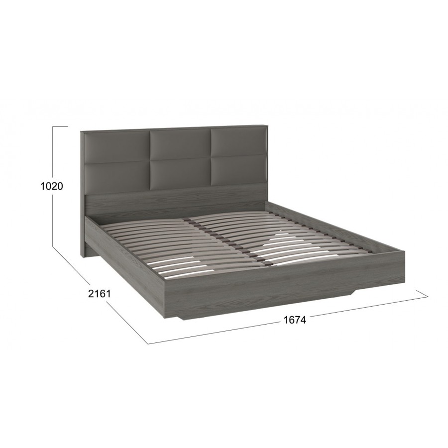 Кровать без ПМ «Либерти» (без подъемного механизма) - СМ-297.01.001 Хадсон, Ткань Грей