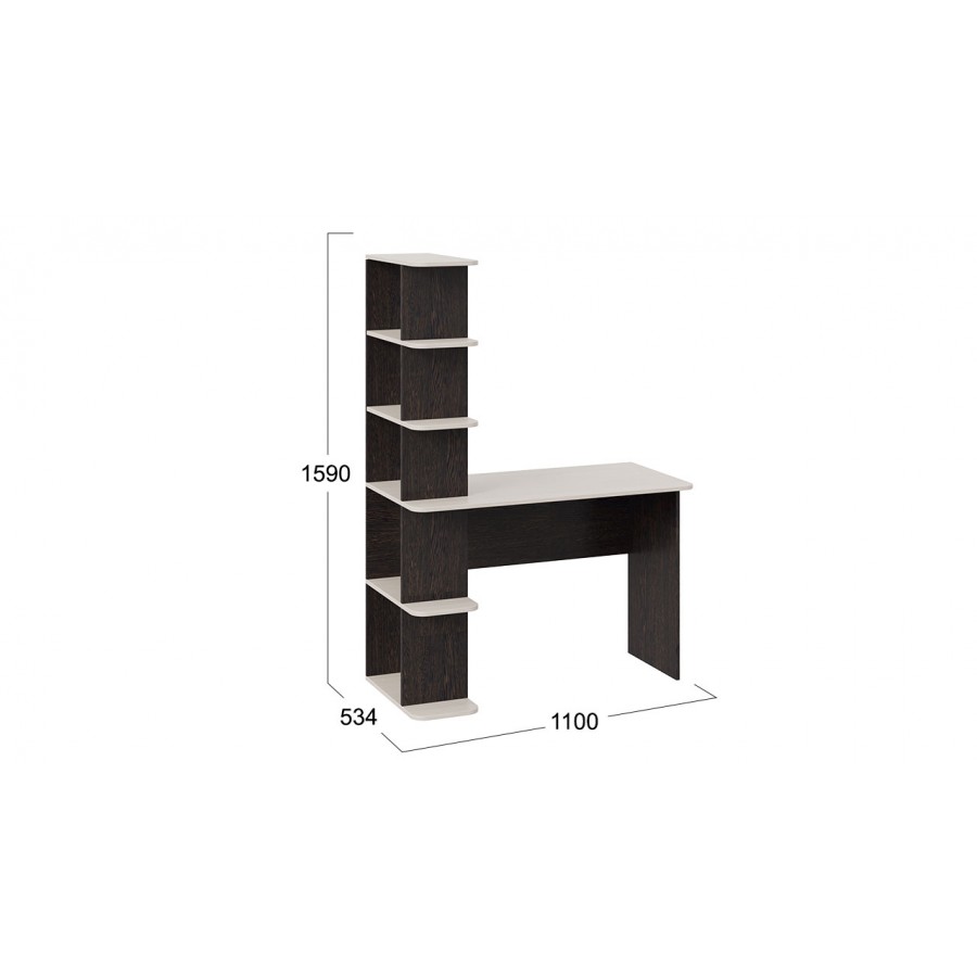 Стол письменный тип 4 Дуб Молочный, Венге Цаво