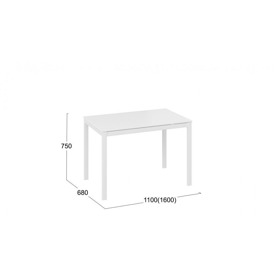 Стол раздвижной «Слайд» Тип 2 Белый матовый, Белый