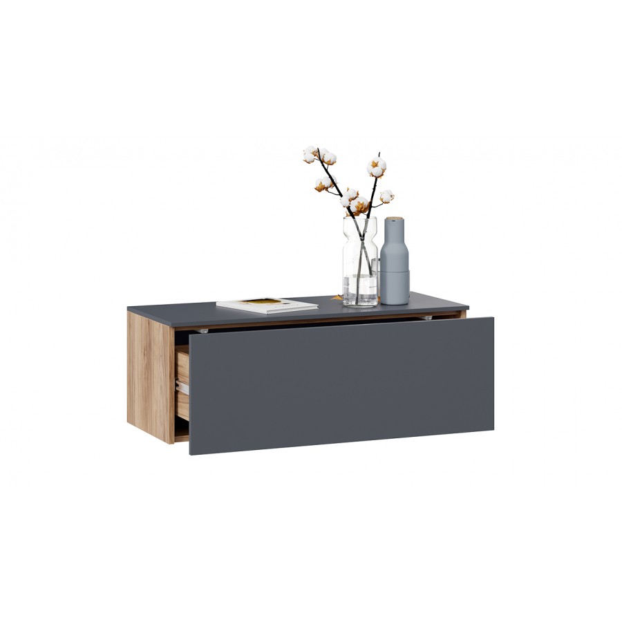 Тумба для теле- и радиоаппаратуры «Порто» - ТД-393.03.12 Яблоня Беллуно, Графит софт