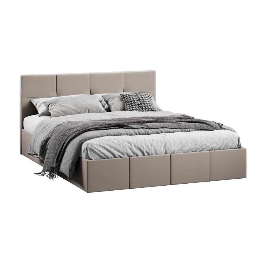Кровать с ПМ «Лора» 180 см (с подъемным механизмом) с заглушиной (Велюр Confetti Smoke)