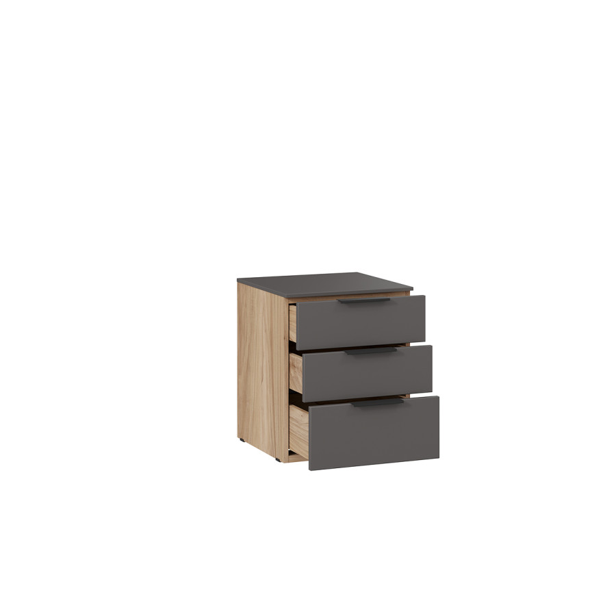 Тумба прикроватная «Порто» - ТД-393.03.01 Яблоня Беллуно, Графит софт