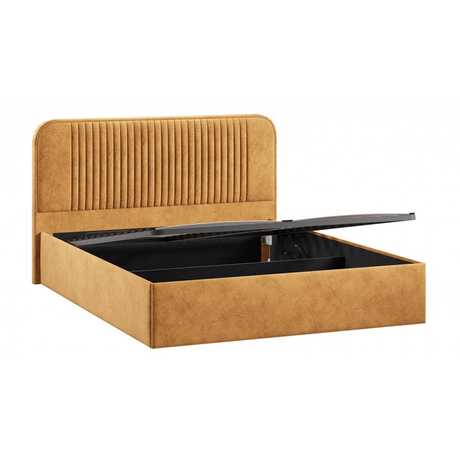 Кровать с ПМ «Тиффани» Тип 1 с заглушиной Микровелюр Wellmart Yellow