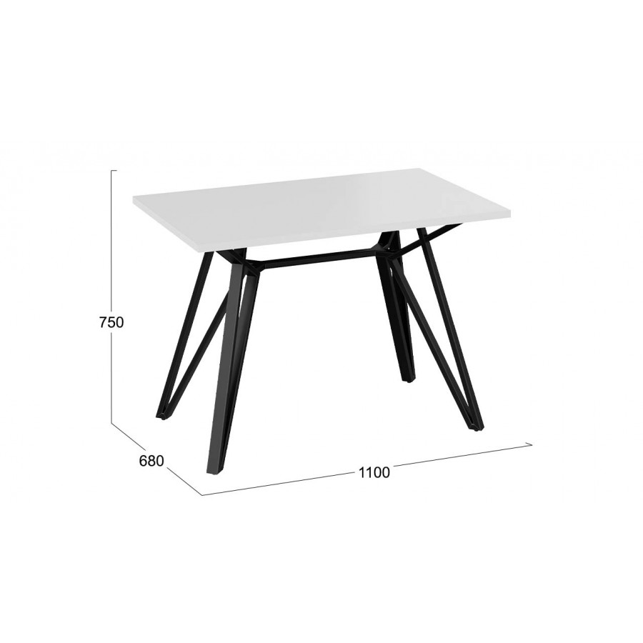 Стол обеденный «Ройс» Тип 1 Черный муар/Белый