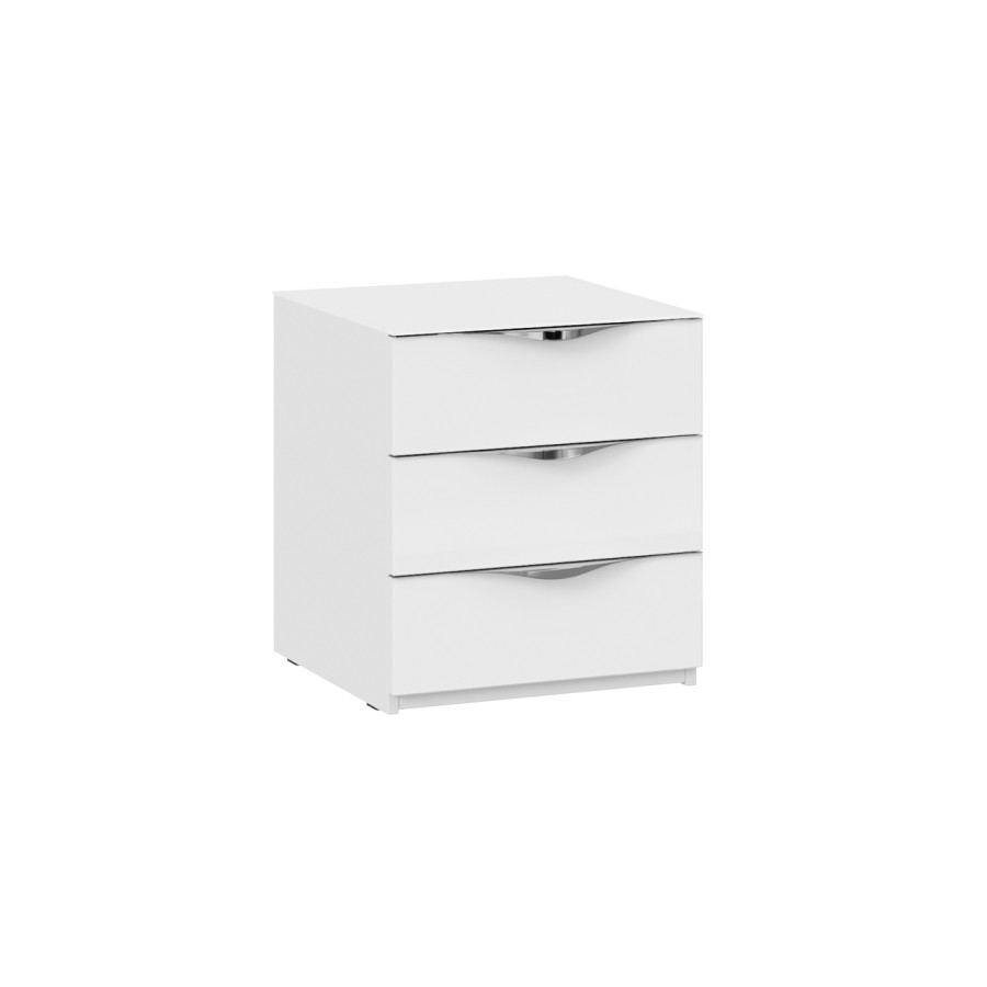 Тумба прикроватная с 3 ящиками «Глосс» - ТД 319.03.02 Яблоня Беллуно, Стекло Графит матовый