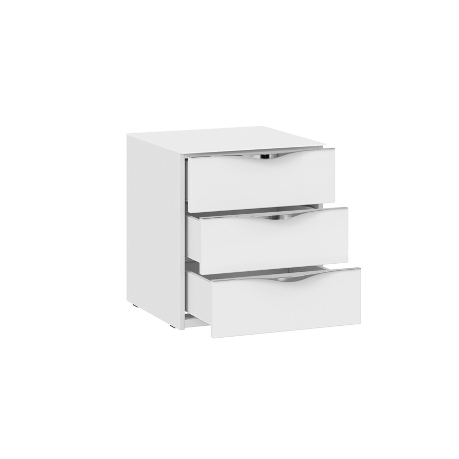 Тумба прикроватная с 3 ящиками «Глосс» - ТД 319.03.02 Яблоня Беллуно, Стекло Графит матовый