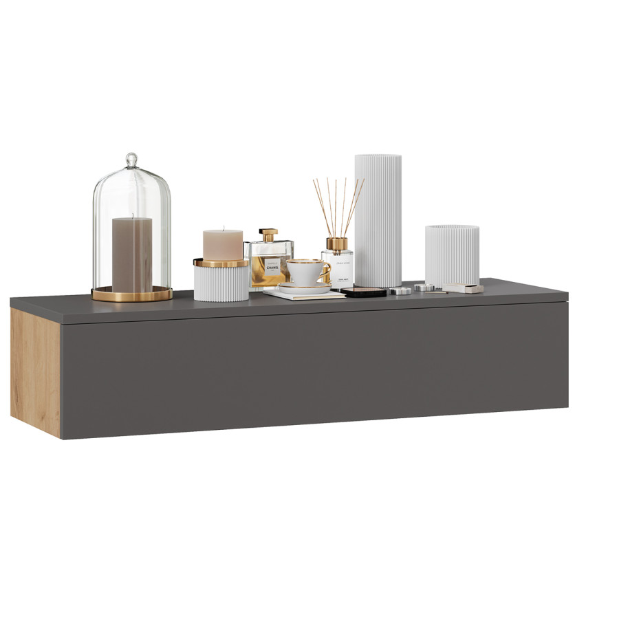 Тумба универсальная Тип 2 Графит Серый/Дуб Крафт Золотой