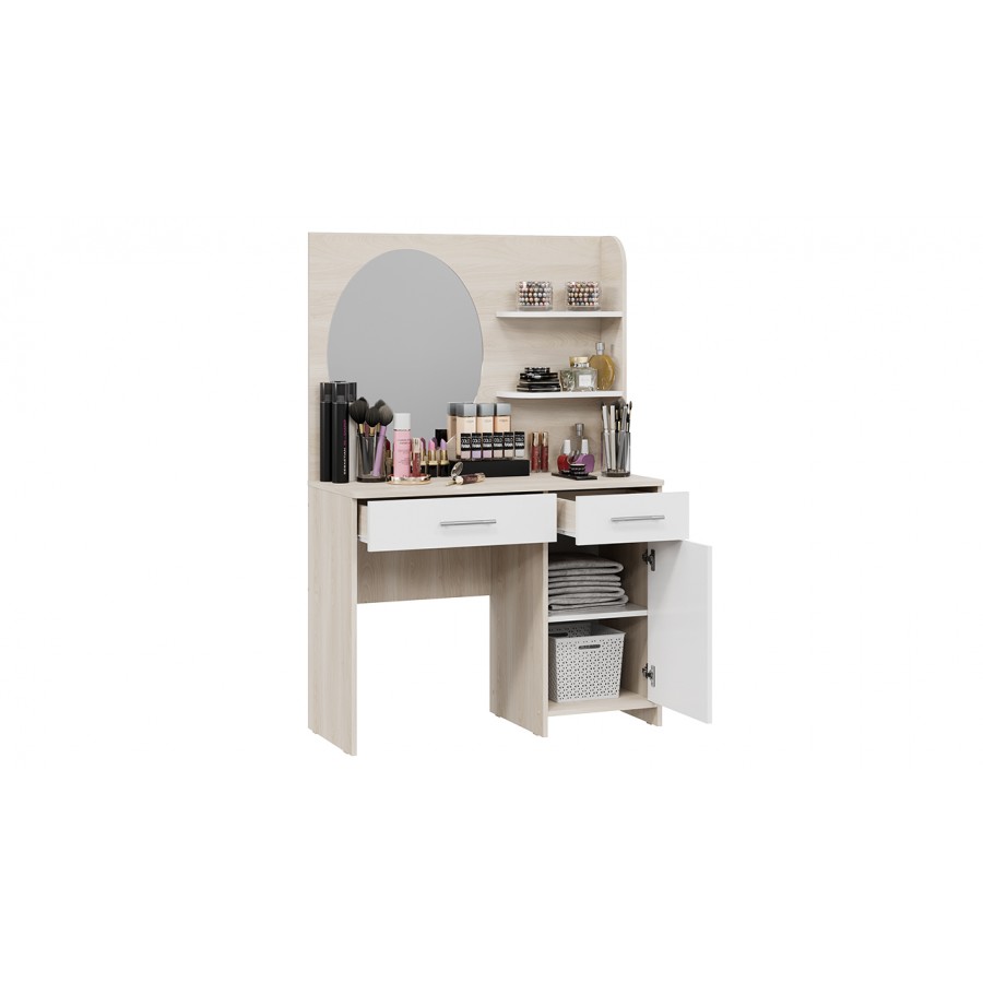 Стол туалетный «Эвита» Дуб Гарден/Белый глянец