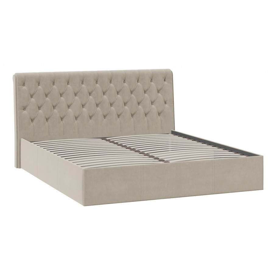 Кровать без ПМ «Скарлет» Тип 1 (без подъемного механизма) Велюр Мокко светлый