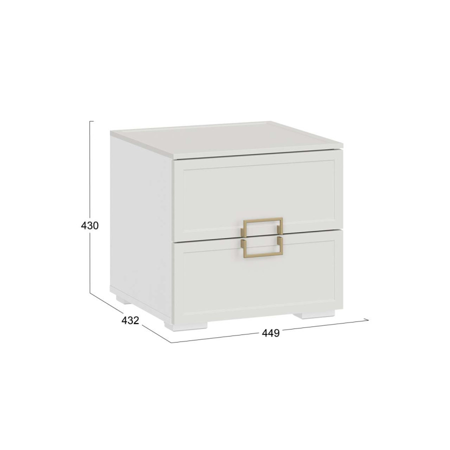 Тумба прикроватная «Стелла» - 402.03 Белый холст, Белый Жемчуг