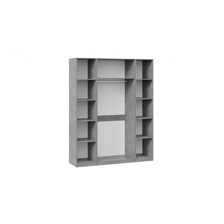 Шкаф комбинированный с 4-мя дверями «Хилтон» Ателье светлый, Белый матовый