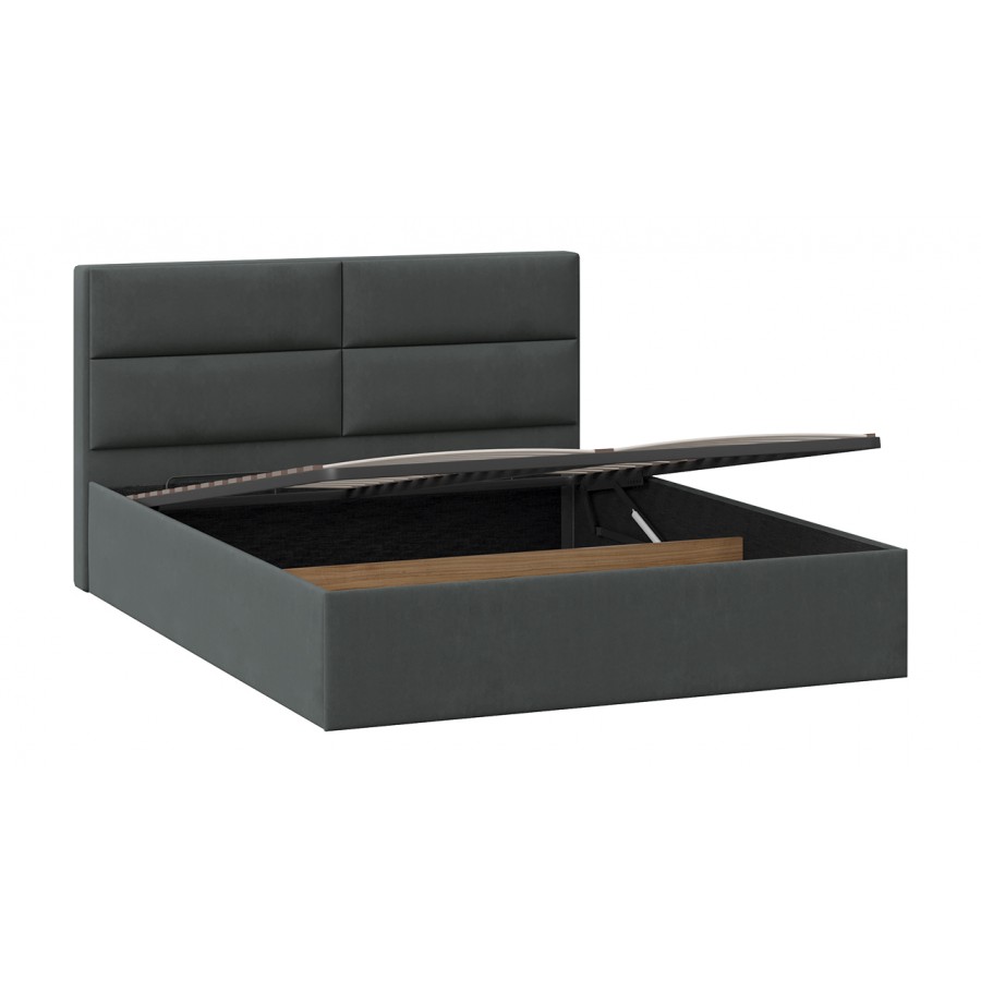 Кровать с ПМ «Глосс» Тип 1 (с подъемным механизмом) с заглушиной Велюр Графит