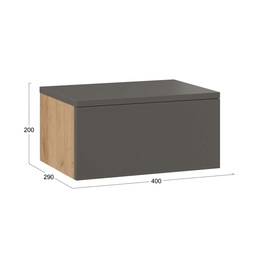 Тумба универсальная Тип 1 Графит Серый/Дуб Крафт Золотой