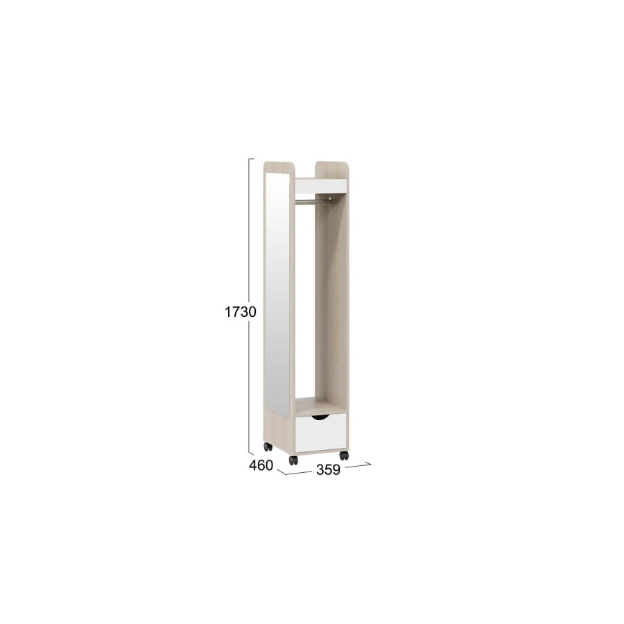 Вешалка комбинированная «Лайт» Дуб Гарден/Белый глянец