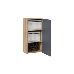 Шкаф навесной «Порто» - ТД-393.03.27 Яблоня Беллуно, Графит софт