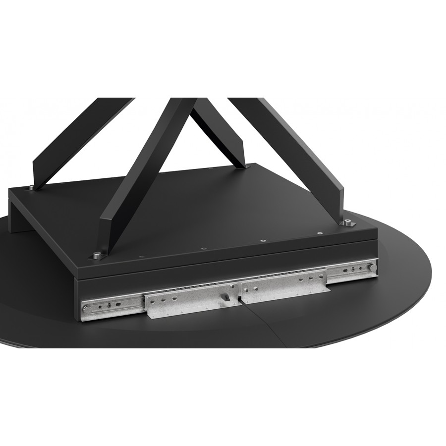 Стол обеденный раздвижной «Бергамо» Тип 1 - 127.000.000 Черный муар, Стекло матовое черный мрамор