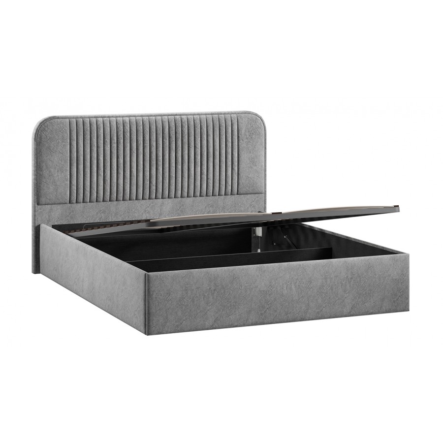 Кровать с ПМ «Тиффани» Тип 1 с заглушиной Микровелюр Wellmart Silver