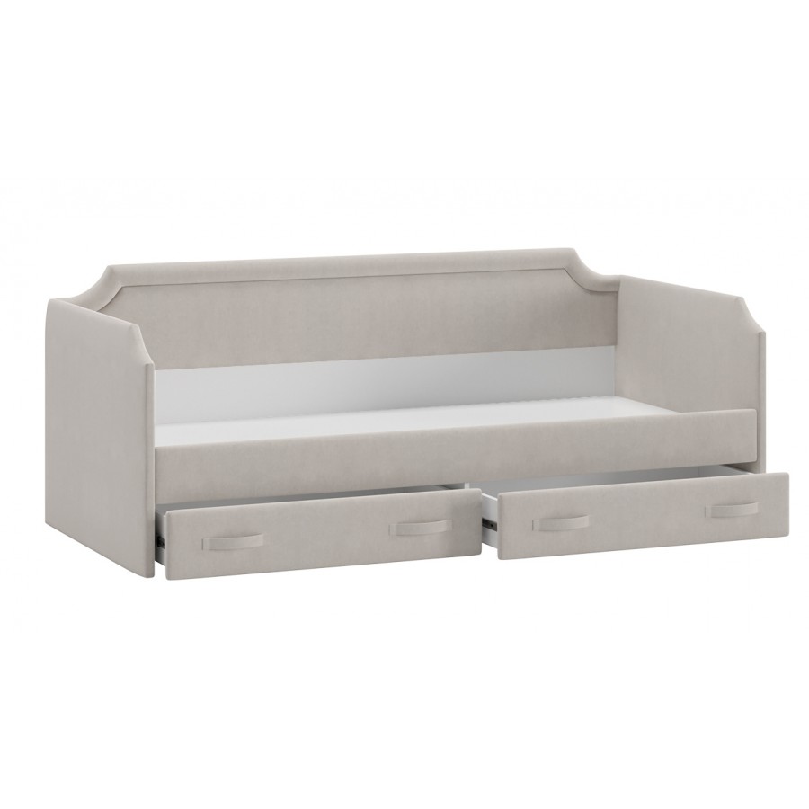 Кровать с мягкой обивкой и ящиками «Кантри» Тип 1 (900) - ТД-308.12.02 Велюр Мокко светлый