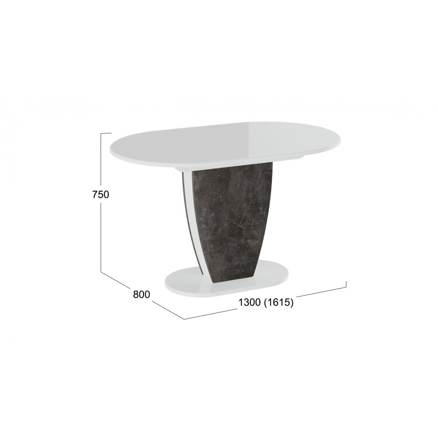 Стол обеденный «Монреаль» Тип 1 Белый глянец, Моод темный