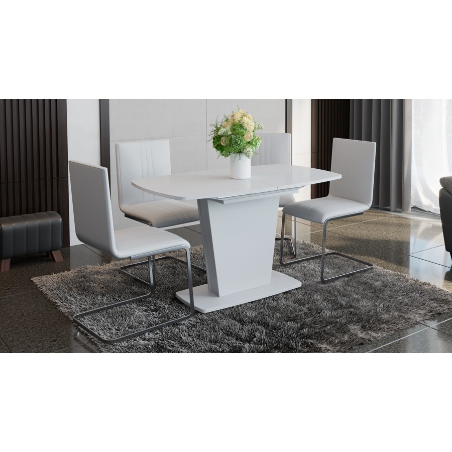 Стол раздвижной «Честер» Тип 2 Белый, Стекло белый глянец (оптивайт)