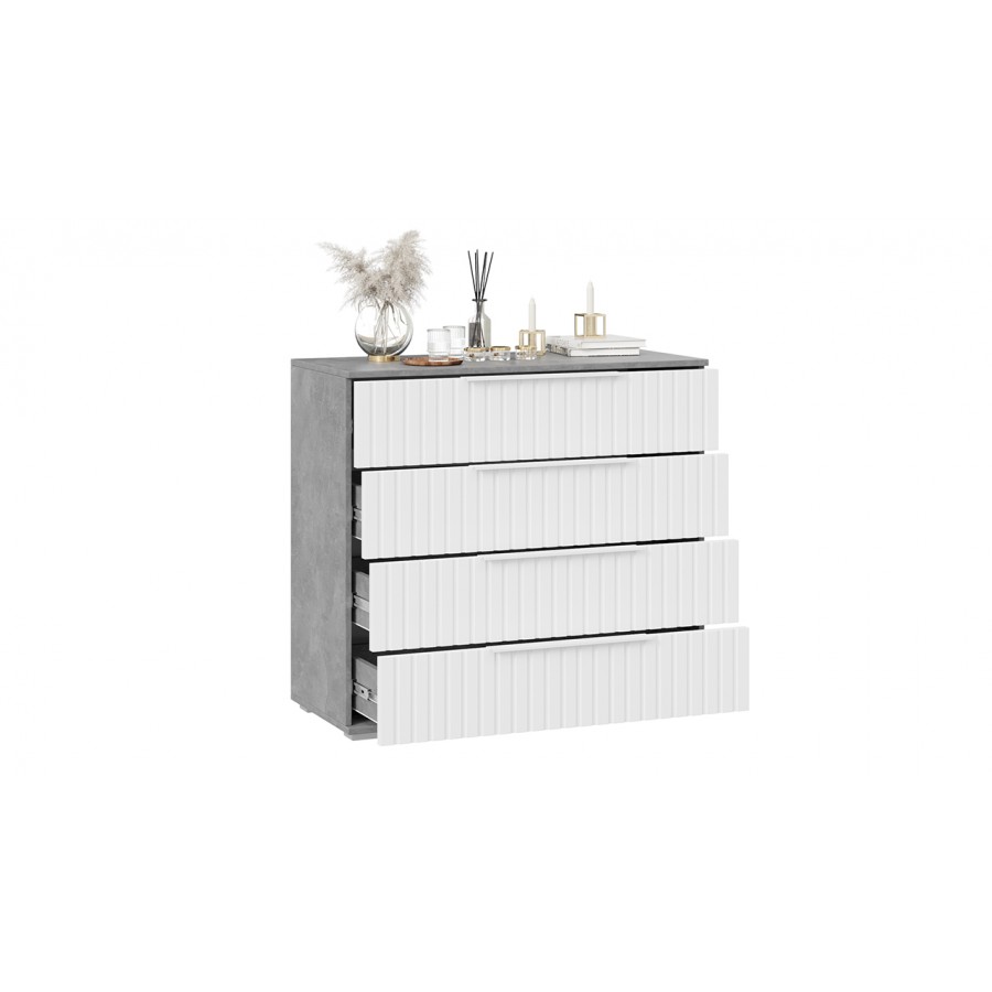 Комод «Хилтон» - 402.010.000 Ателье светлый, Белый матовый