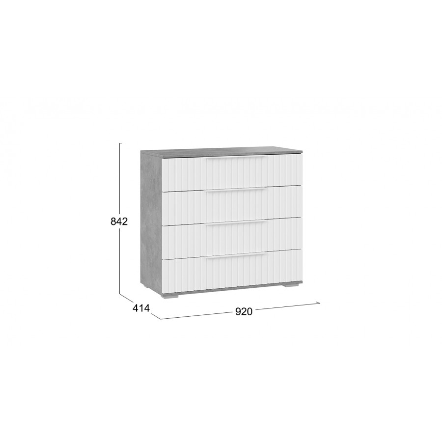 Комод «Хилтон» - 402.010.000 Ателье светлый, Белый матовый