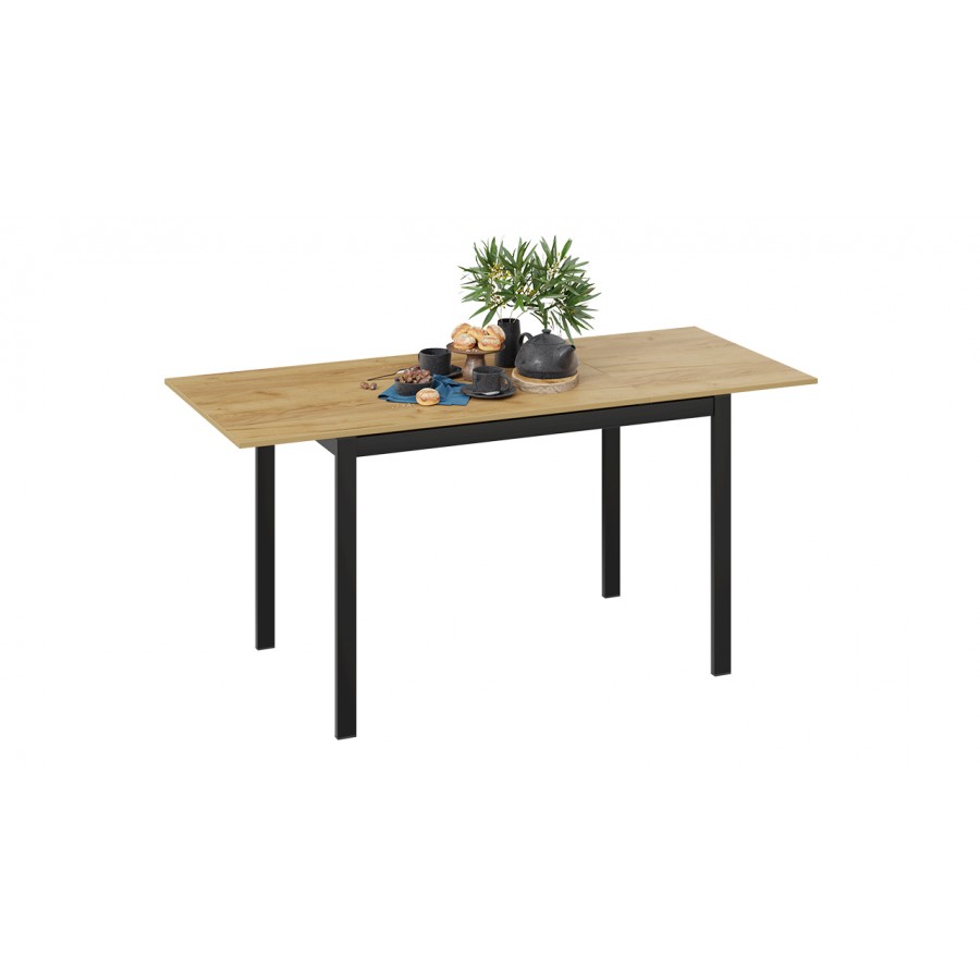 Стол раздвижной «Слайд» Тип 2 Черный муар, Дуб Крафт золотой