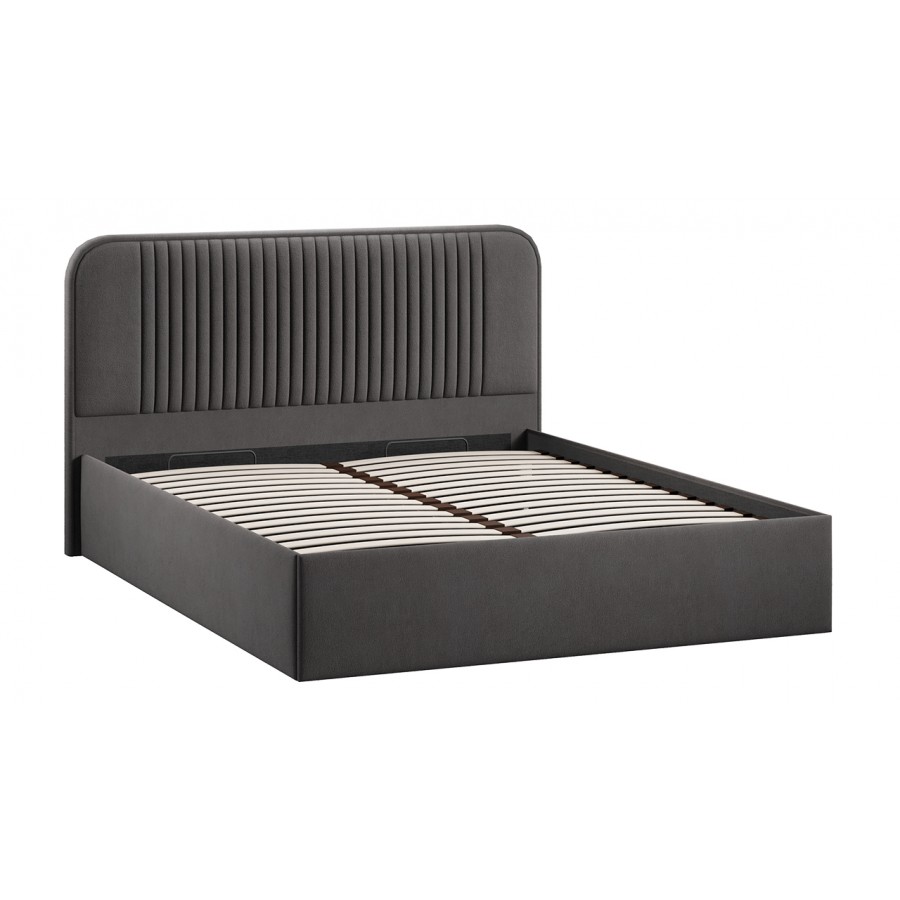 Кровать с ПМ «Тиффани» Тип 1 с заглушиной Велюр Графит