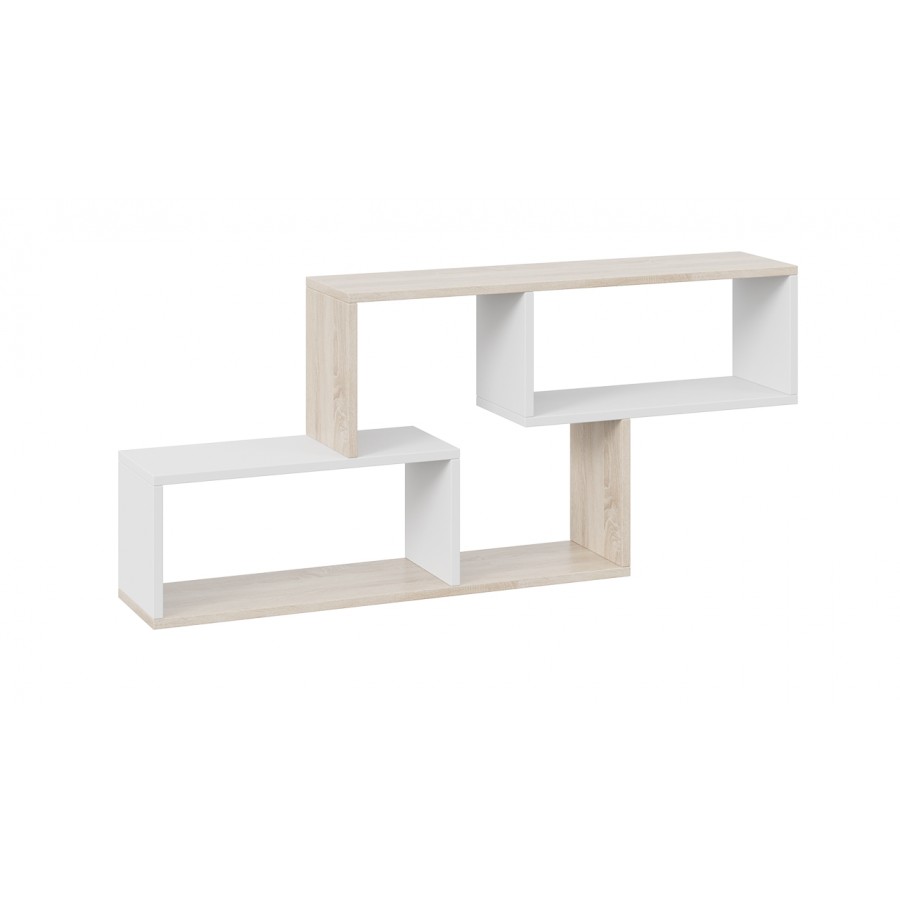 Полка настенная тип 4 Дуб Сонома, Белый (поры дерева)