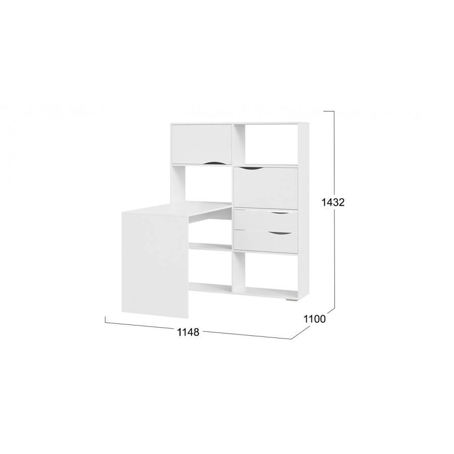 Стол письменный тип 7 Белый Ясень
