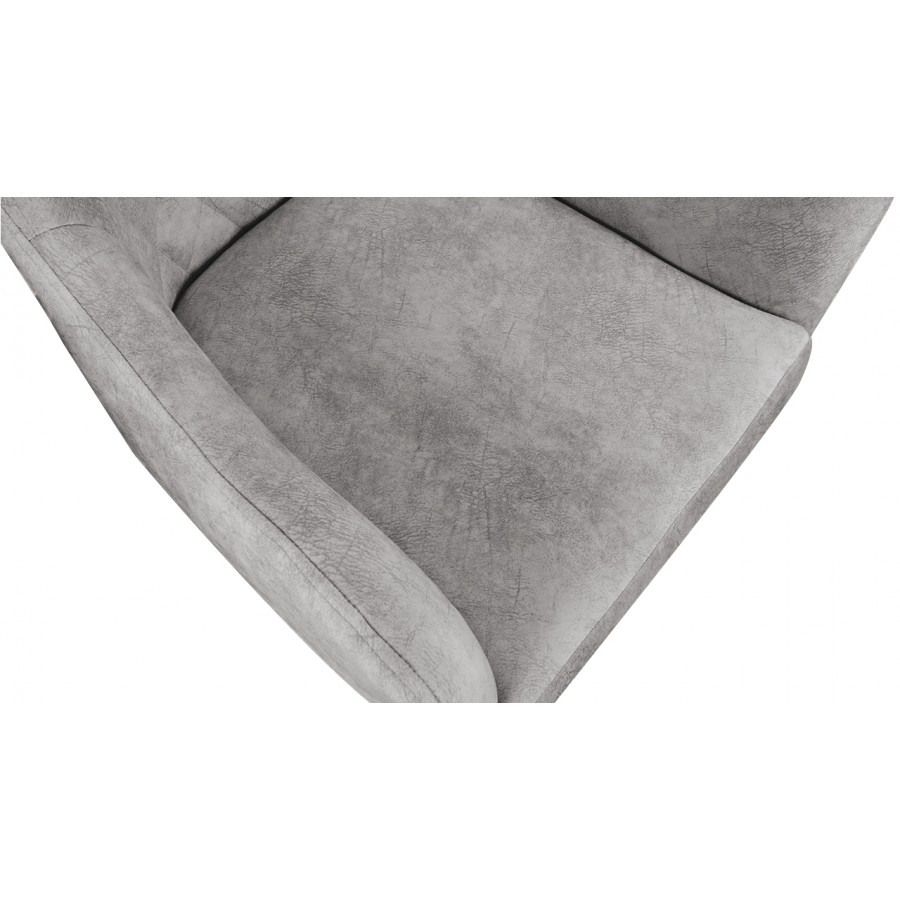 Стул «Chester» Т6 Белый муар, Велюр V004 светло-серый