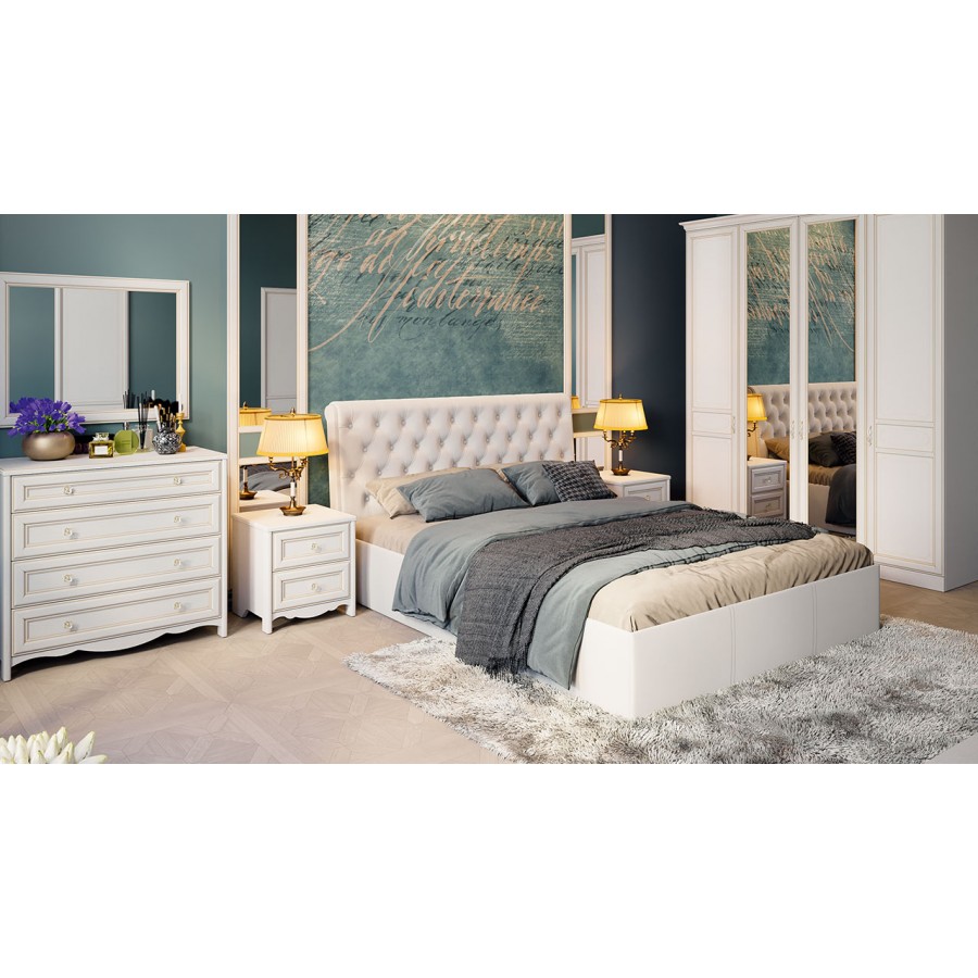 Кровать без ПМ «Скарлет» Тип 1 (без подъемного механизма) Велюр Бежевый