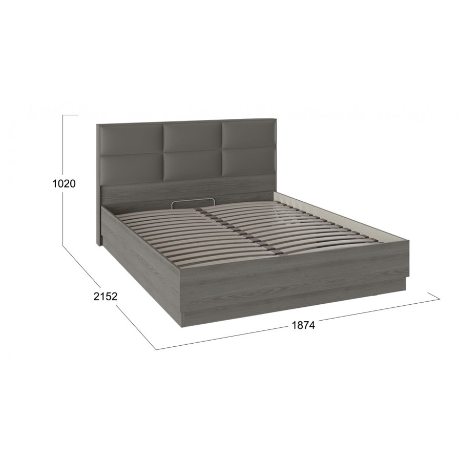 Кровать с ПМ «Либерти» (с подъемным механизмом) с заглушиной - СМ-297.01.002 Хадсон, Ткань Грей