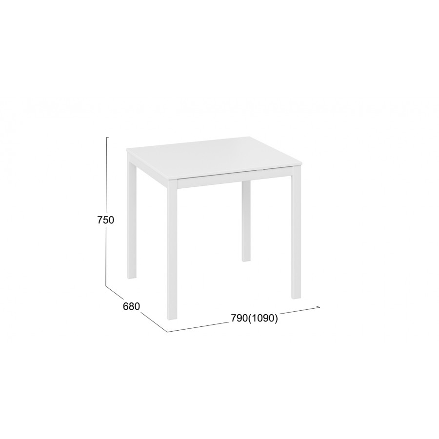 Стол раздвижной «Слайд» Тип 1 Белый матовый, Белый