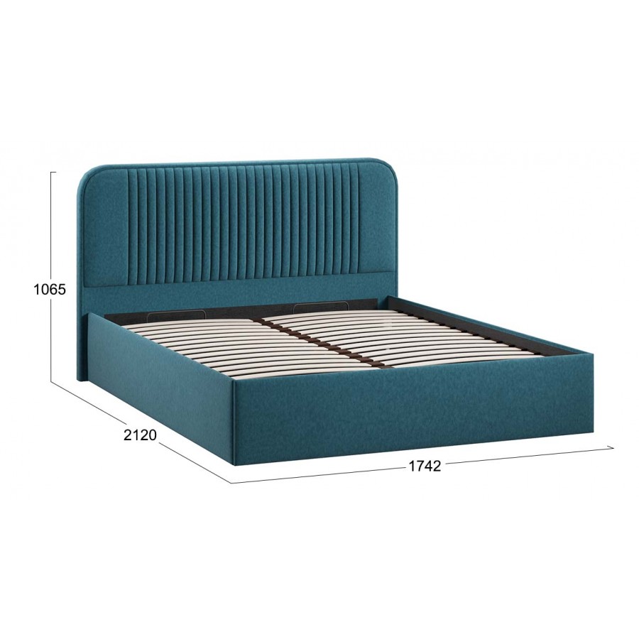Кровать с ПМ «Тиффани» Тип 1 с заглушиной Микровелюр Jercy Izumrud