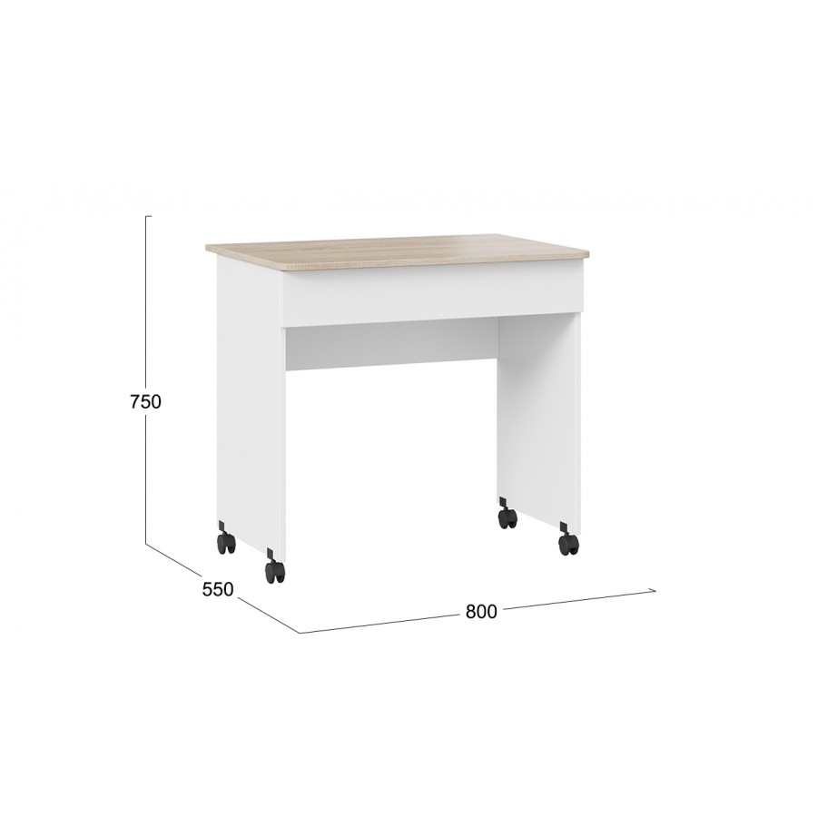 Стол компьютерный «Diamond» тип 2 Дуб Сонома, Белый