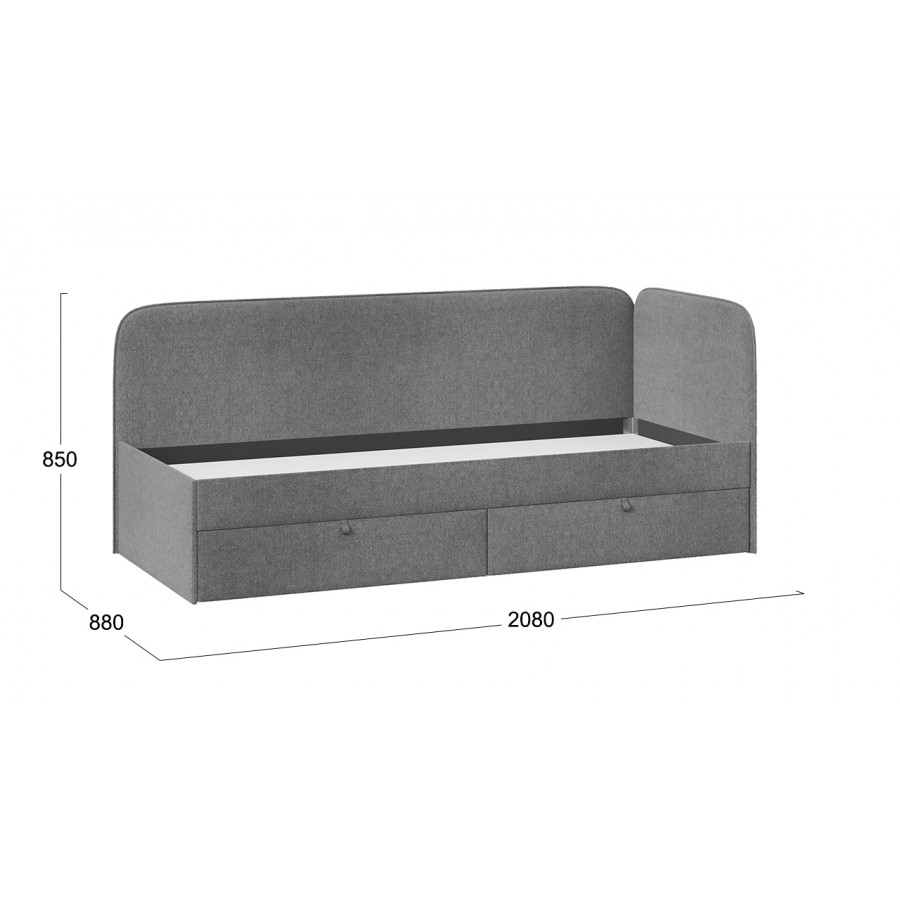 Кровать с мягкой обивкой «Молли» Тип 1 Микровелюр Scandi Graphite 22