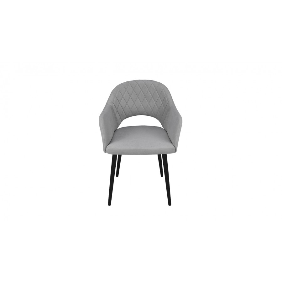 Стул «София» Т6 Черный муар, Велюр D012 светло-серый