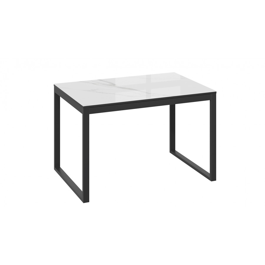 Стол обеденный «Маркус» Тип 1 Черный муар, Стекло белый мрамор