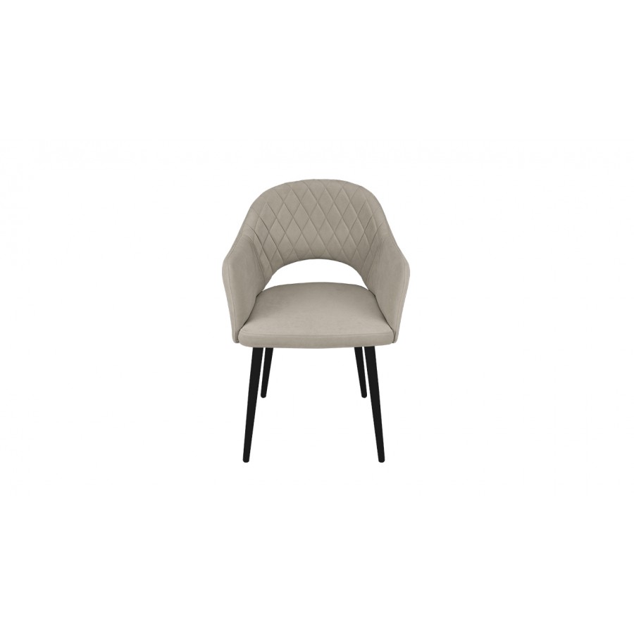 Стул «София» Т6 Черный муар, Велюр D002 бежевый