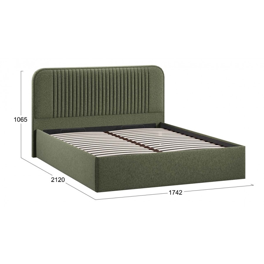 Кровать с ПМ «Тиффани» Тип 1 с заглушиной Микровелюр Jercy Deep Green
