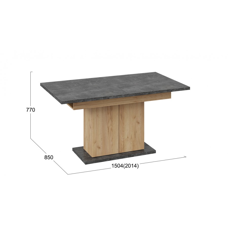 Стол раздвижной «Детройт» Тип 1 - 009.000.000 Дуб Крафт золотой, Ателье темное