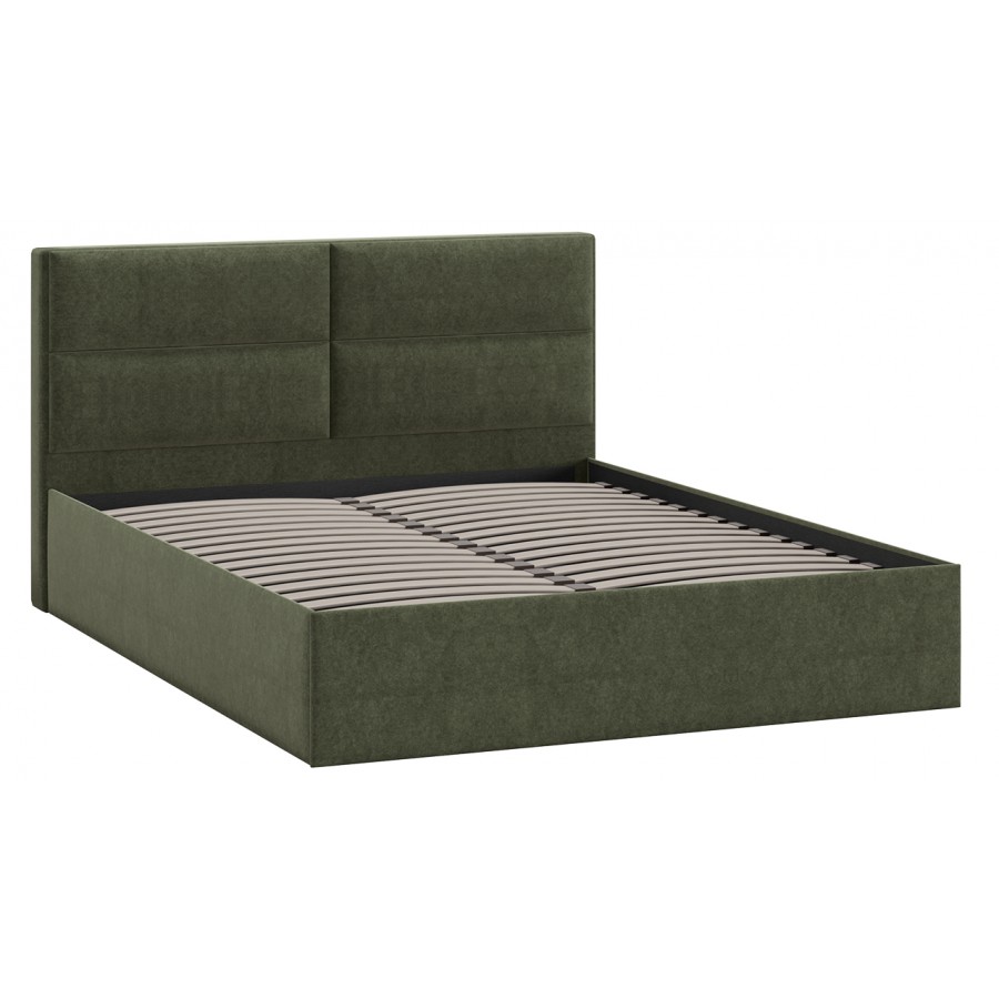 Кровать без ПМ «Глосс» Тип 1 (без подъемного механизма) Микровелюр Jercy Deep Green