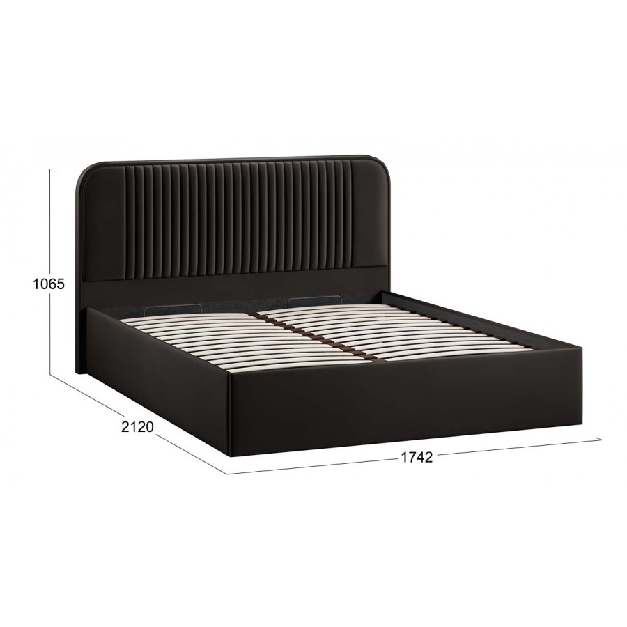 Кровать с ПМ «Тиффани» Тип 1 с заглушиной Велюр Confetti Stone