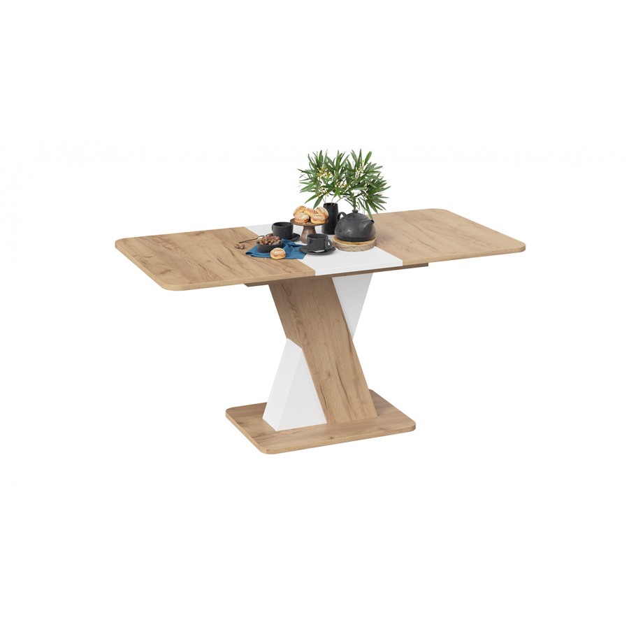 Стол обеденный раздвижной «Люксембург» Тип 3 Дуб Крафт золотой, Белый