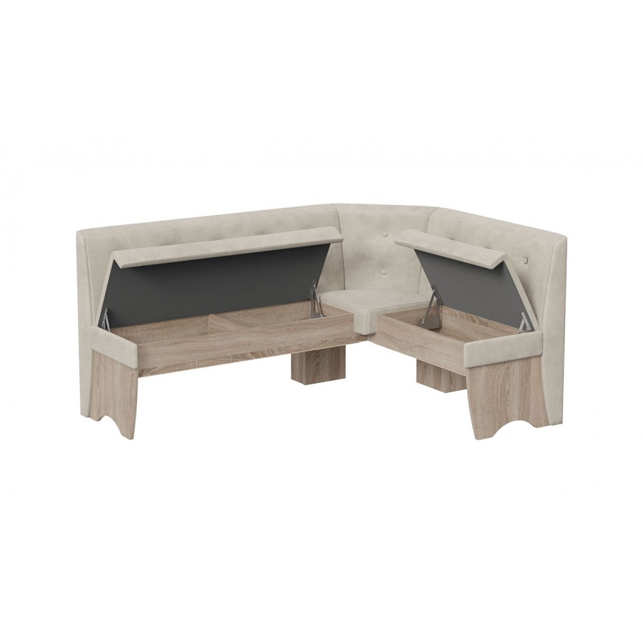 Кухонный уголок «Барселона» Дуб Сонома трюфель, Микровелюр Duna Brilliant