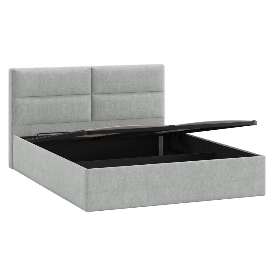 Кровать с ПМ «Глосс» Тип 1 (с подъемным механизмом) с заглушиной Микровелюр Jercy Silver